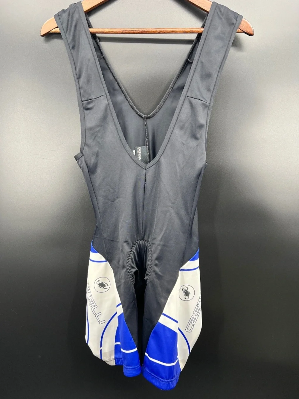 Vintage Castelli Techno Sportswear Cycling Bib Shorts XL Blue White Black Italy